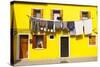 A Colorful House on Burano, Venice, Veneto, Italy, Europe-Julian Elliott-Stretched Canvas