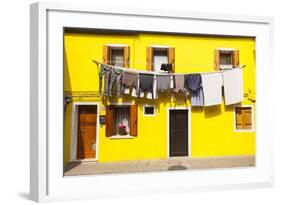 A Colorful House on Burano, Venice, Veneto, Italy, Europe-Julian Elliott-Framed Photographic Print
