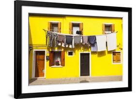A Colorful House on Burano, Venice, Veneto, Italy, Europe-Julian Elliott-Framed Photographic Print