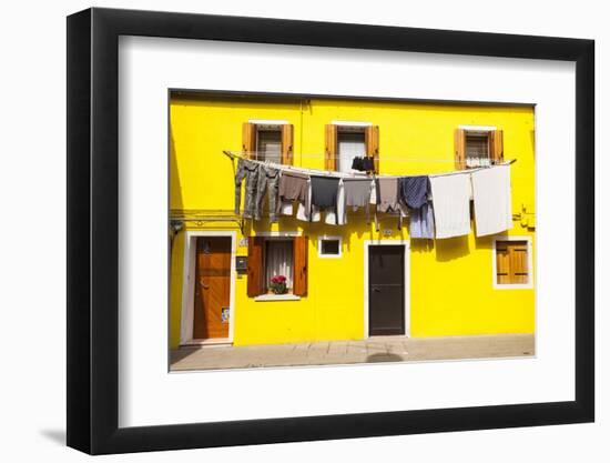 A Colorful House on Burano, Venice, Veneto, Italy, Europe-Julian Elliott-Framed Photographic Print