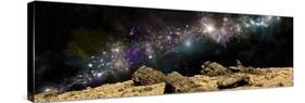 A Colorful Nebula Above a Rocky and Barren Alien World-Stocktrek Images-Stretched Canvas