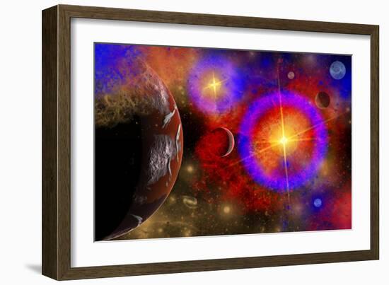 A Colorful Section of Alien Space in Our Galaxy-null-Framed Art Print