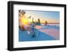 A Colorful Sunset on a Winter Evening-Leonid Ikan-Framed Photographic Print