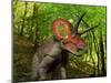 A Colorful Triceratops Wanders a Cretaceous Forest-Stocktrek Images-Mounted Photographic Print