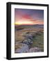 A Colourful Dawn on Chinkwell Tor in Dartmoor National Park, Devon, England, United Kingdom, Europe-Julian Elliott-Framed Photographic Print