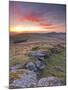 A Colourful Dawn on Chinkwell Tor in Dartmoor National Park, Devon, England, United Kingdom, Europe-Julian Elliott-Mounted Photographic Print