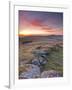 A Colourful Dawn on Chinkwell Tor in Dartmoor National Park, Devon, England, United Kingdom, Europe-Julian Elliott-Framed Photographic Print