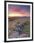 A Colourful Dawn on Chinkwell Tor in Dartmoor National Park, Devon, England, United Kingdom, Europe-Julian Elliott-Framed Photographic Print