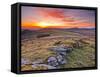 A Colourful Dawn on Chinkwell Tor in Dartmoor National Park, Devon, England, United Kingdom, Europe-Julian Elliott-Framed Stretched Canvas