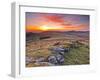 A Colourful Dawn on Chinkwell Tor in Dartmoor National Park, Devon, England, United Kingdom, Europe-Julian Elliott-Framed Premium Photographic Print
