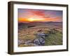 A Colourful Dawn on Chinkwell Tor in Dartmoor National Park, Devon, England, United Kingdom, Europe-Julian Elliott-Framed Photographic Print