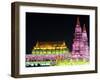 A Colourful Ice Sculpture of Forbidden City's Gate of Heavenly Peace in Beijing, China-Christian Kober-Framed Photographic Print