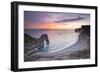 A Colourful Sunset over Durdle Door-Julian Elliott-Framed Photographic Print