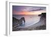 A Colourful Sunset over Durdle Door-Julian Elliott-Framed Photographic Print