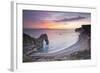 A Colourful Sunset over Durdle Door-Julian Elliott-Framed Photographic Print