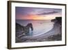 A Colourful Sunset over Durdle Door-Julian Elliott-Framed Photographic Print