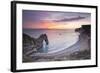 A Colourful Sunset over Durdle Door-Julian Elliott-Framed Photographic Print