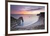 A Colourful Sunset over Durdle Door-Julian Elliott-Framed Photographic Print