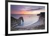 A Colourful Sunset over Durdle Door-Julian Elliott-Framed Photographic Print