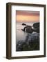 A colourful sunset overlooking the islands of Enys Dodnan and the Armed Knight at Land's End-Stephen Spraggon-Framed Photographic Print