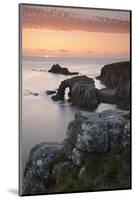 A colourful sunset overlooking the islands of Enys Dodnan and the Armed Knight at Land's End-Stephen Spraggon-Mounted Photographic Print
