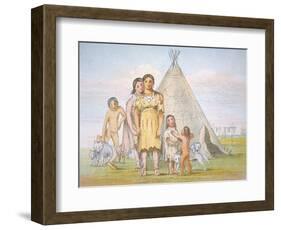 A Comanche Family Outside their Teepee, 1841-George Catlin-Framed Giclee Print