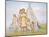 A Comanche Family Outside their Teepee, 1841-George Catlin-Mounted Giclee Print