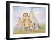 A Comanche Family Outside their Teepee, 1841-George Catlin-Framed Giclee Print