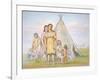 A Comanche Family Outside their Teepee, 1841-George Catlin-Framed Giclee Print