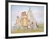 A Comanche Family Outside their Teepee, 1841-George Catlin-Framed Giclee Print