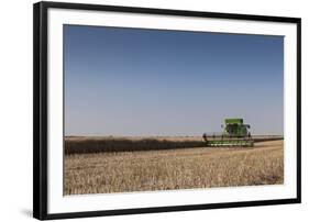 A Combine Harvester Harvests Corn, Maidenhead, Berkshire, England, United Kingdom, Europe-Charlie Harding-Framed Photographic Print