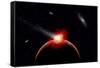 A Comet Hitting an Alien Planet-null-Framed Stretched Canvas