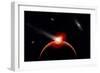 A Comet Hitting an Alien Planet-null-Framed Art Print