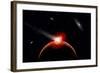 A Comet Hitting an Alien Planet-null-Framed Art Print