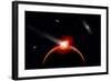 A Comet Hitting an Alien Planet-null-Framed Art Print