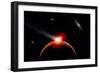 A Comet Hitting an Alien Planet-null-Framed Premium Giclee Print