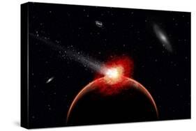 A Comet Hitting an Alien Planet-null-Stretched Canvas