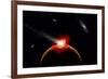 A Comet Hitting an Alien Planet-null-Framed Art Print