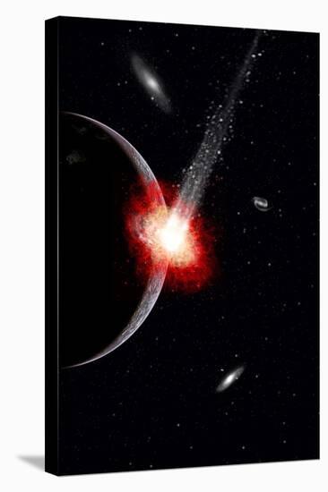 A Comet Hitting an Alien Planet-null-Stretched Canvas