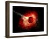 A Comet Hitting an Alien World with Devastating Effect-Stocktrek Images-Framed Art Print