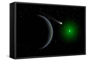 A Comet Passing a Distant Alien World-null-Framed Stretched Canvas