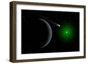 A Comet Passing a Distant Alien World-null-Framed Premium Giclee Print