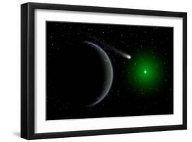 A Comet Passing a Distant Alien World-null-Framed Premium Giclee Print