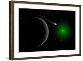 A Comet Passing a Distant Alien World-null-Framed Art Print