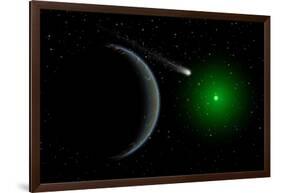 A Comet Passing a Distant Alien World-null-Framed Art Print