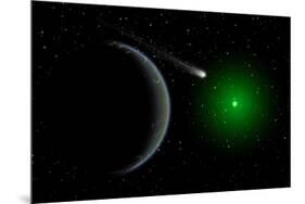 A Comet Passing a Distant Alien World-null-Mounted Art Print