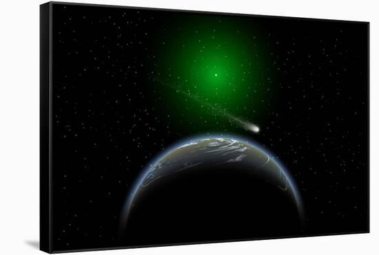 A Comet Passing a Distant Alien World-null-Framed Stretched Canvas