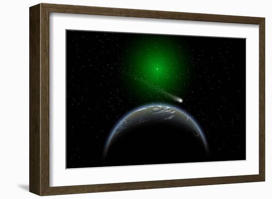 A Comet Passing a Distant Alien World-null-Framed Art Print