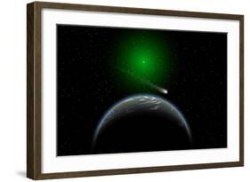 A Comet Passing a Distant Alien World-null-Framed Art Print