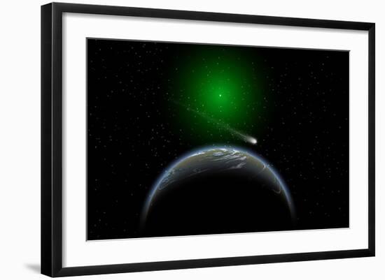 A Comet Passing a Distant Alien World-null-Framed Art Print